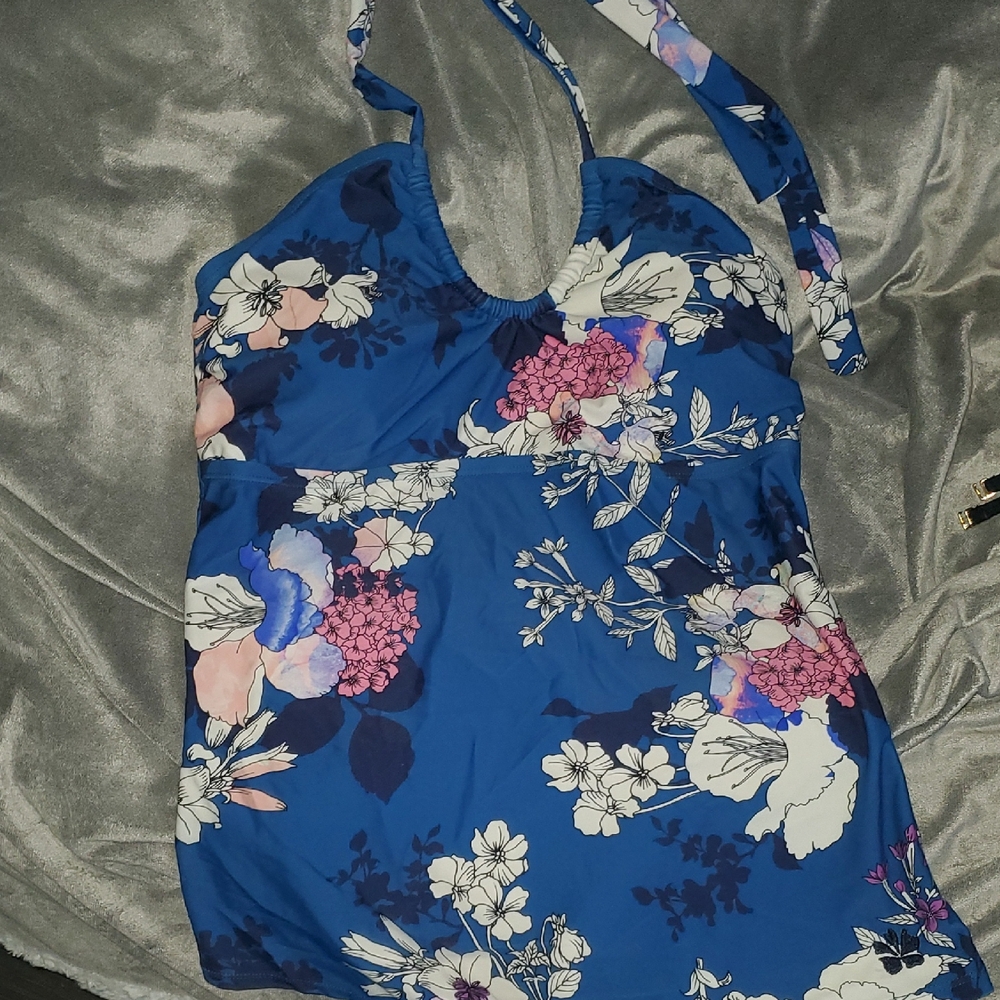 Hapari Blue Floral Tankini Top